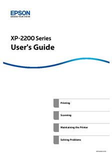 Epson XP 2200 Series manual. Camera Instructions.